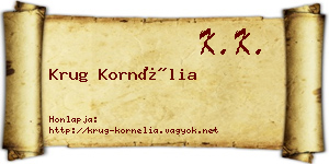 Krug Kornélia névjegykártya
